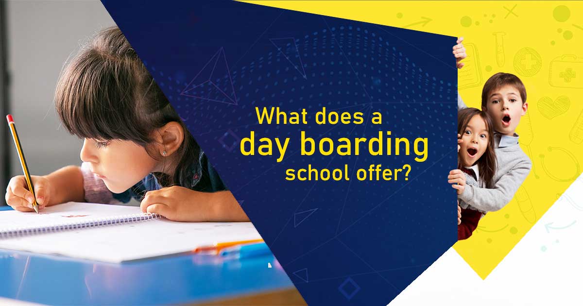 What does a day boarding school offer?