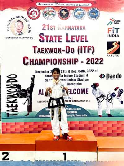D.C.Sidesh of Grade 6 won Medals in Taekwon-Do ITF, Championship